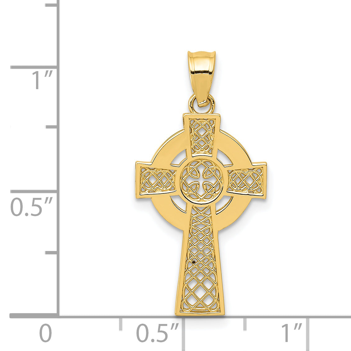 14K Yellow Gold Celtic Cross Pendant