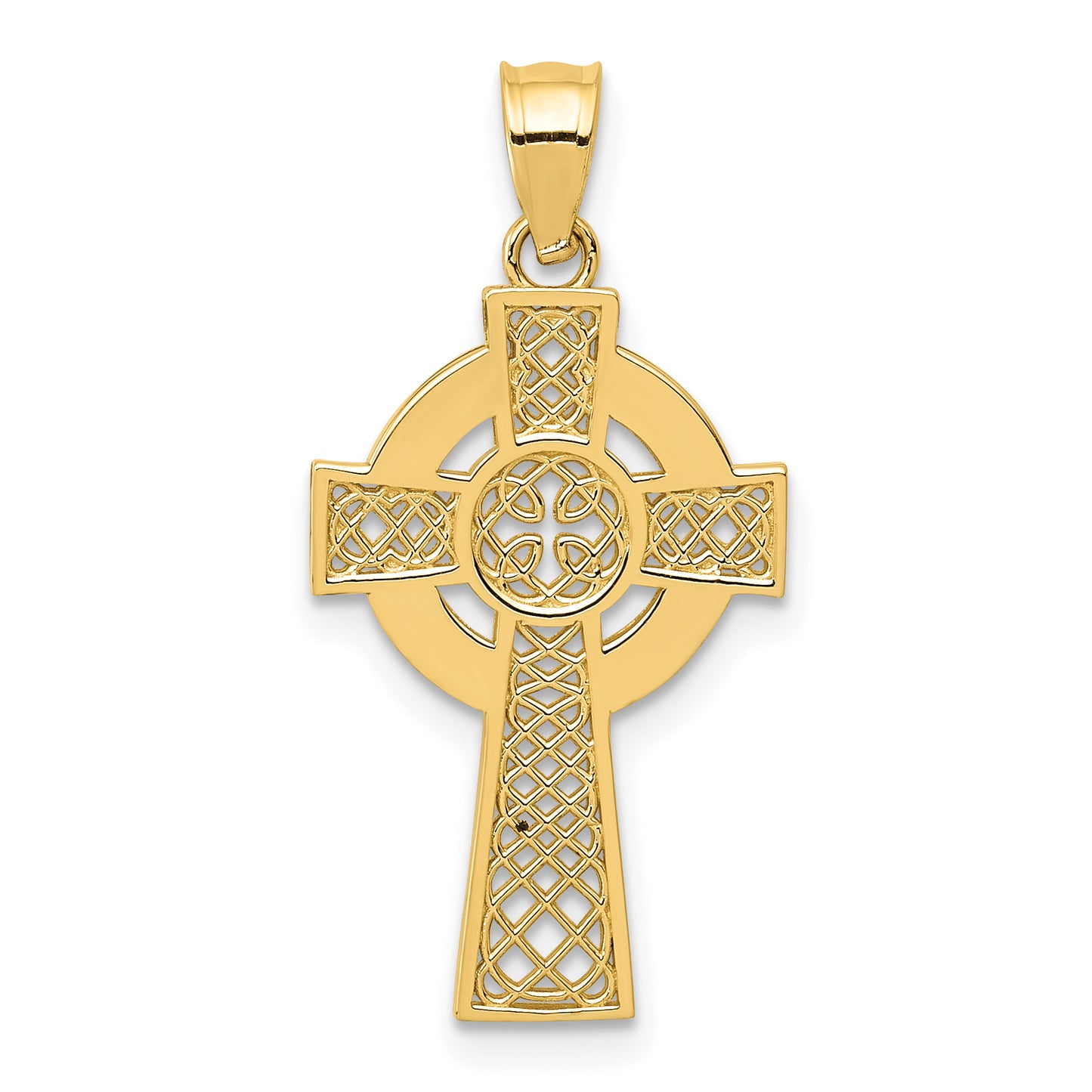 14K Yellow Gold Celtic Cross Pendant