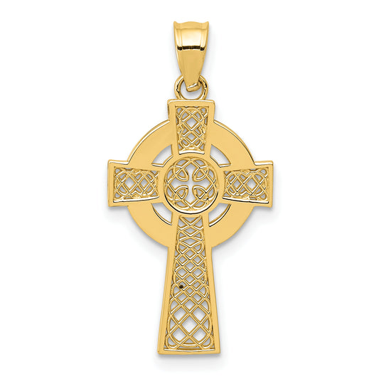 14K Yellow Gold Celtic Cross Pendant