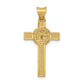 14K Two-Tone St. Benedict Medal Crucifix Cross Pendant