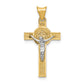 14K Two-Tone St. Benedict Medal Crucifix Cross Pendant