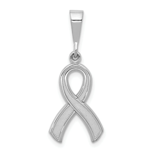 14K White Gold Awareness Pendant