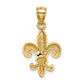 14K Yellow Gold Polished Fleur De Lis Pendant