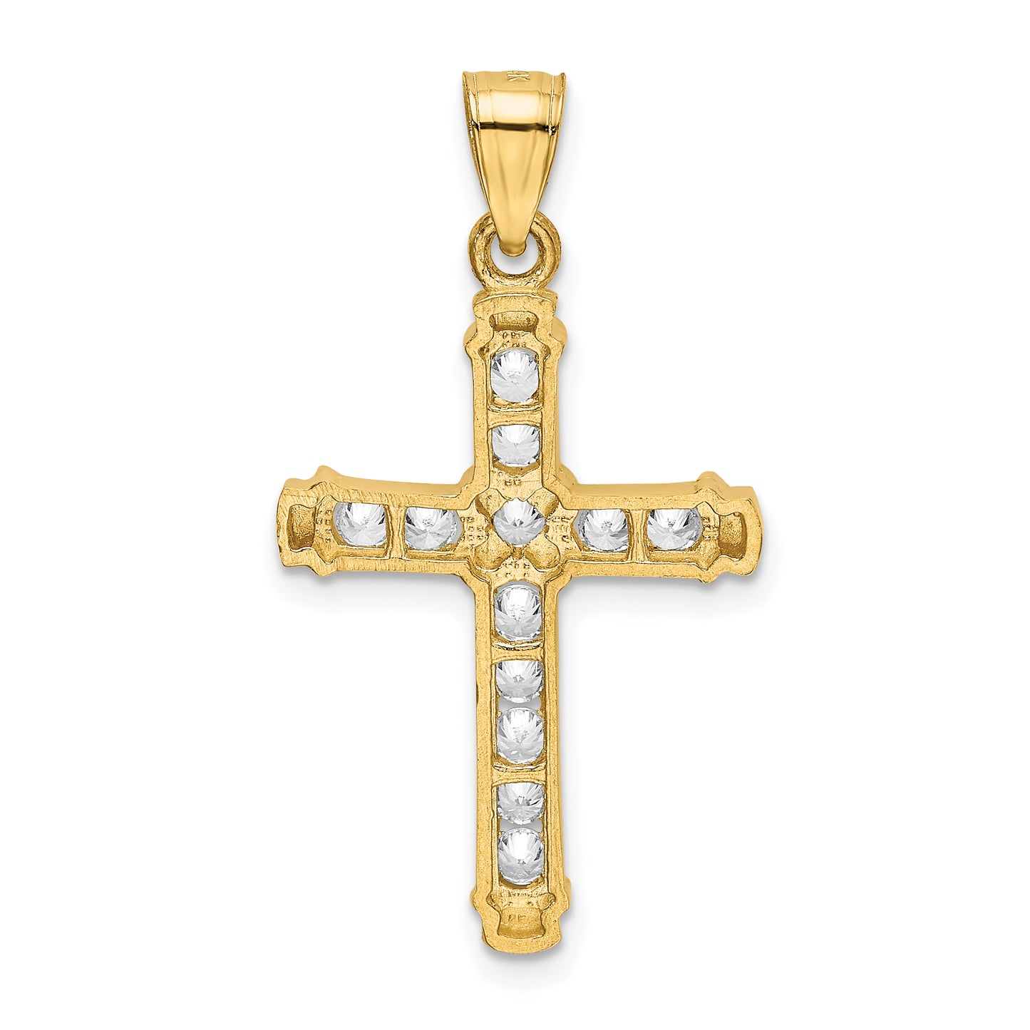 14k Yellow Gold 14k CZ Cross Pendant