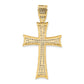 14k Yellow & Rhodium 14k w/Rhodium Micro Pav CZ Large Cross Pendant