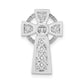 14K White Gold Polished Celtic Cross Slide