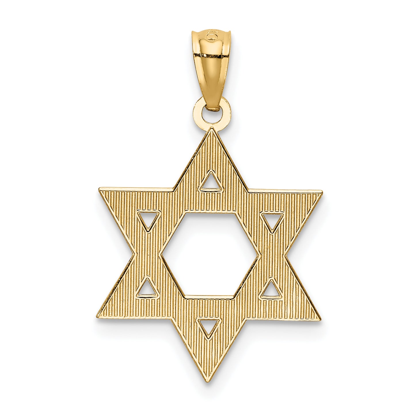 14K Yellow Gold Diamond-Cut Polished Star Of David Pendant