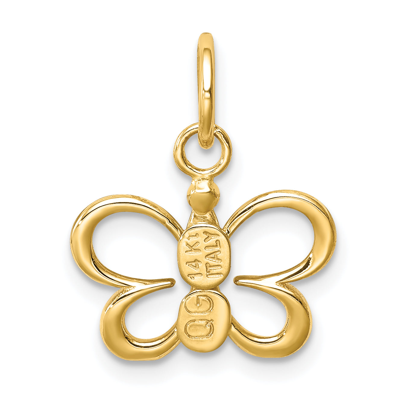 14K Yellow Gold Butterfly Pendant