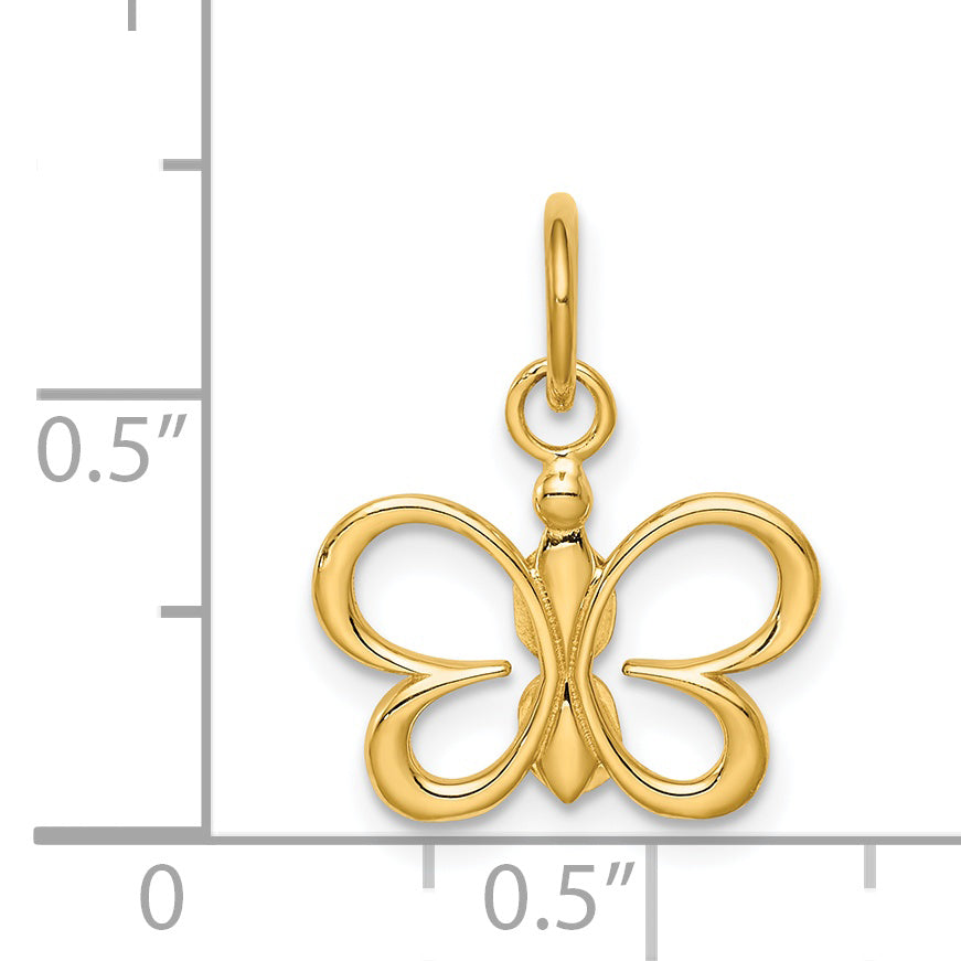 14K Yellow Gold Butterfly Pendant