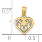 14K Yellow Gold Polished Filigree Heart Pendant