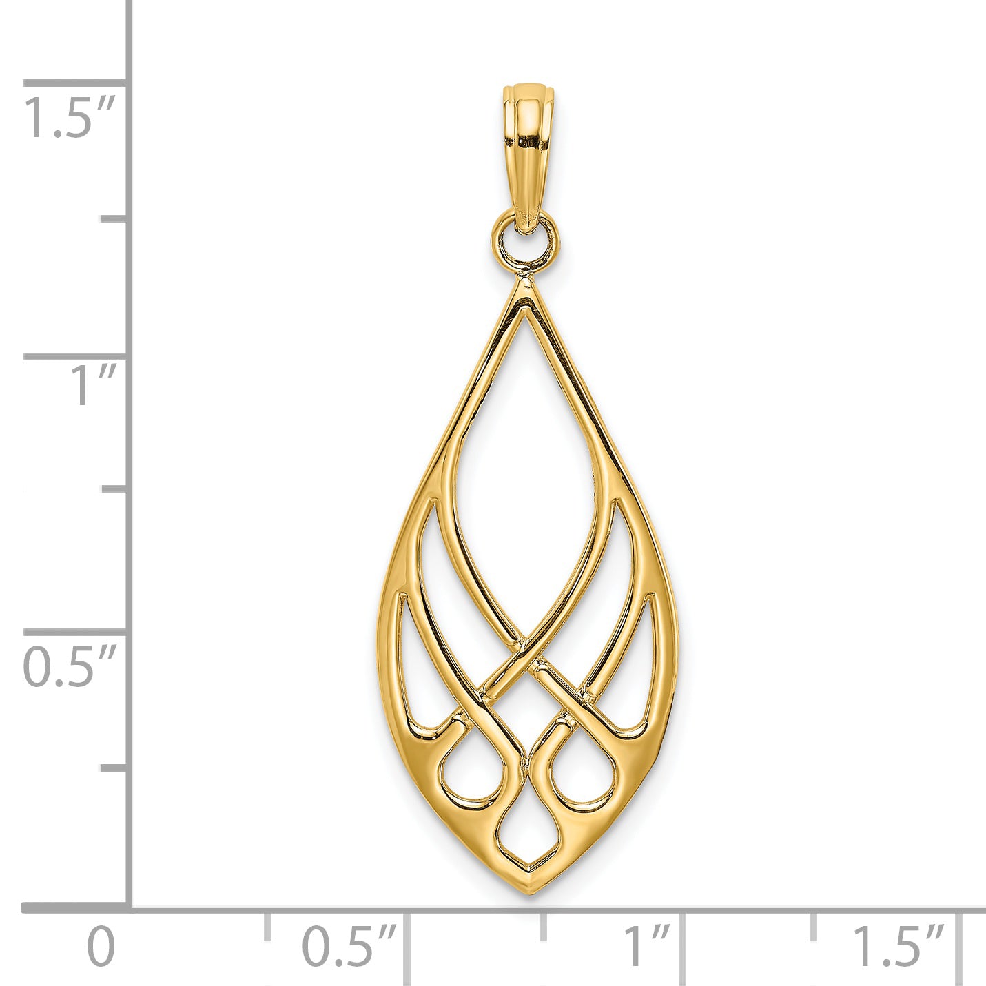 14K Yellow Gold Celtic Knot Teardrop Charm