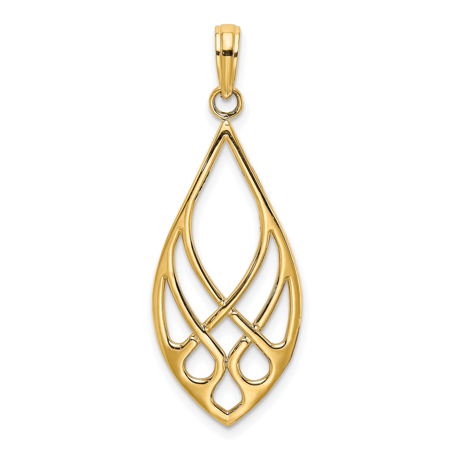 14K Yellow Gold Celtic Knot Teardrop Charm