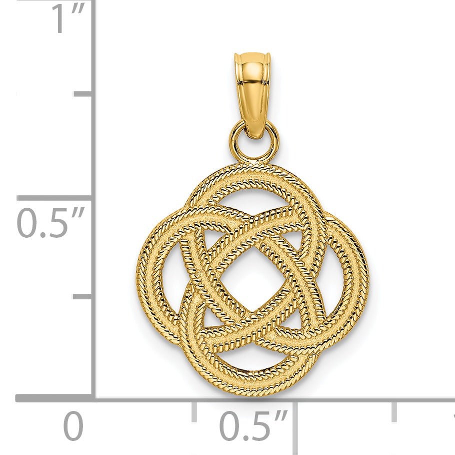 14K Yellow Gold Small Celtic Eternity Knot Circle Charm