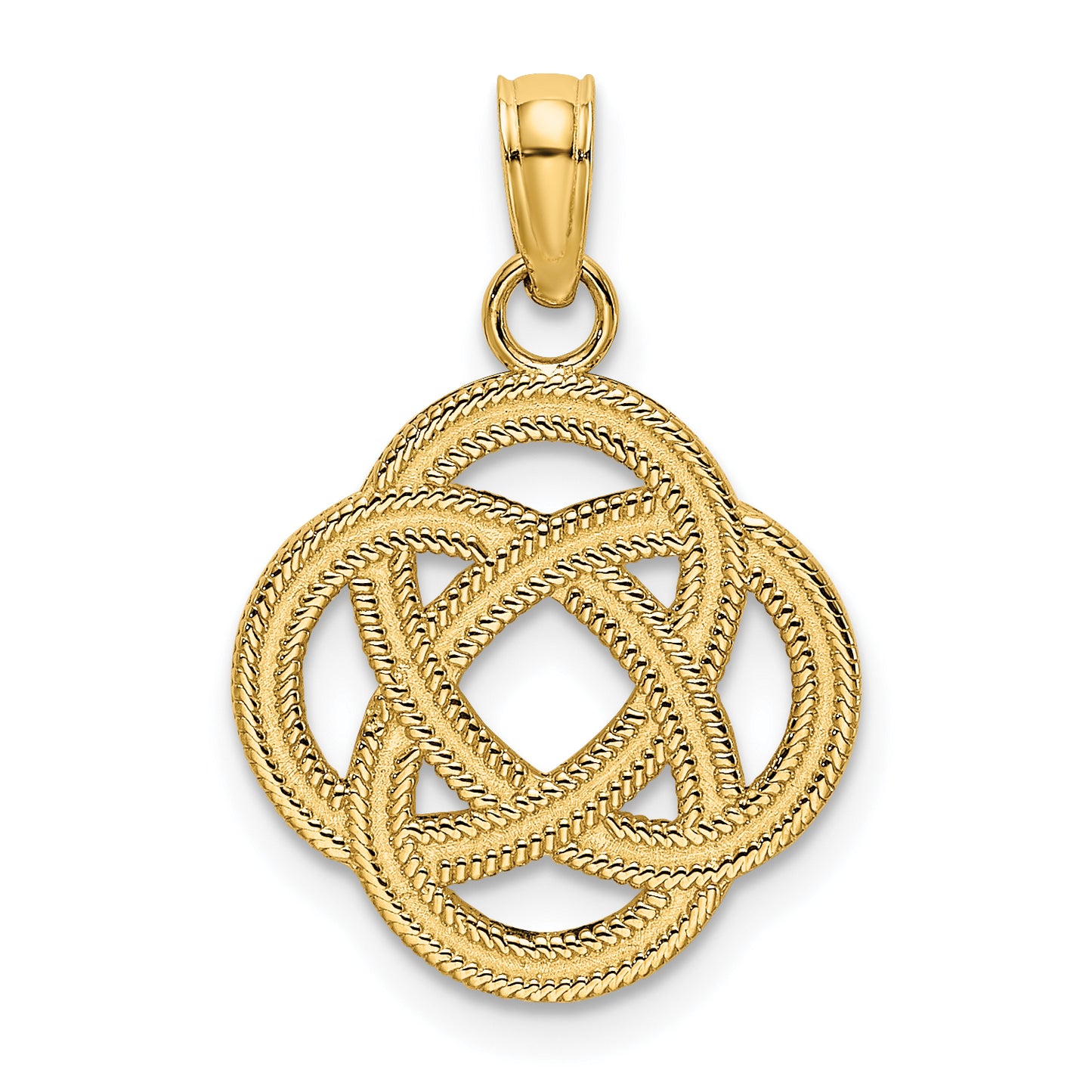 14K Yellow Gold Small Celtic Eternity Knot Circle Charm