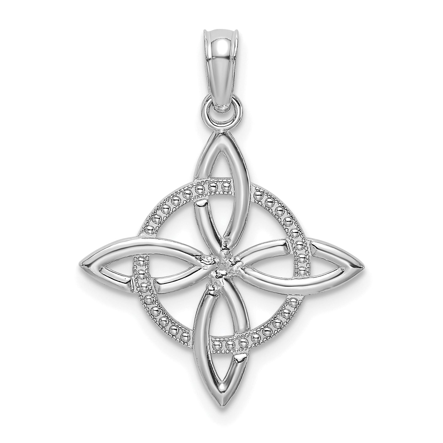 14K White Gold Small Celtic Eternity Knot Charm