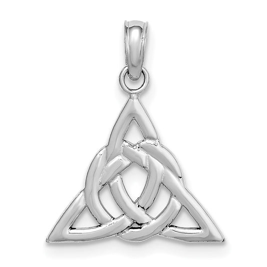 14K White Gold Celtic Trinity Knot Charm