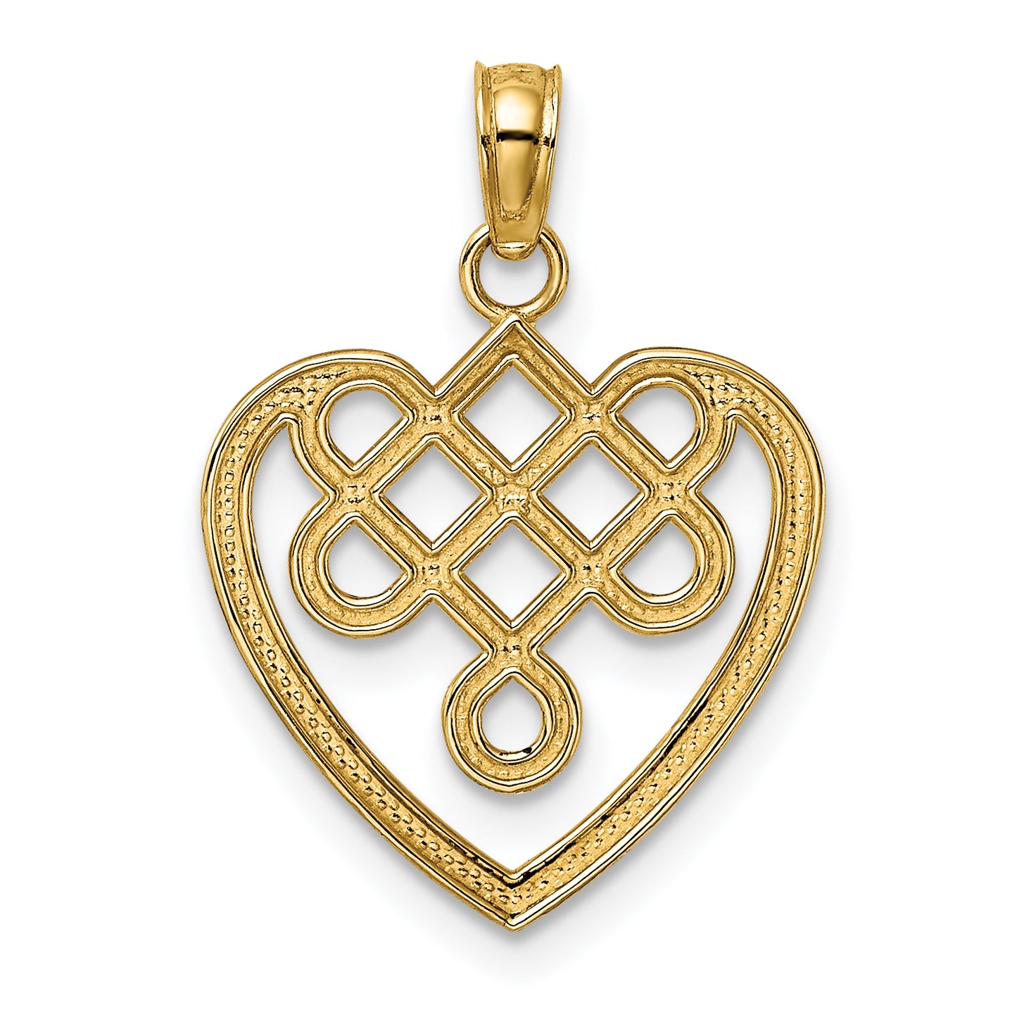 14K Yellow Gold Small Celtic Knot Heart Charm