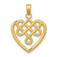 14K Yellow Gold Small Celtic Knot Heart Charm