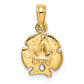 14K Yellow Gold Starfish On Sand Dollar Pendant