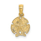 14K Yellow Gold Starfish On Sand Dollar Pendant