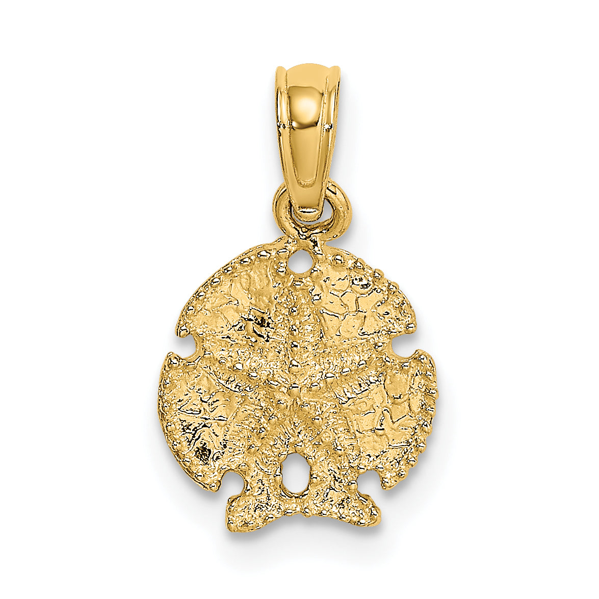 14K Yellow Gold Starfish On Sand Dollar Pendant