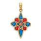 14K Yellow Gold Enameled Celtic Knot Charm