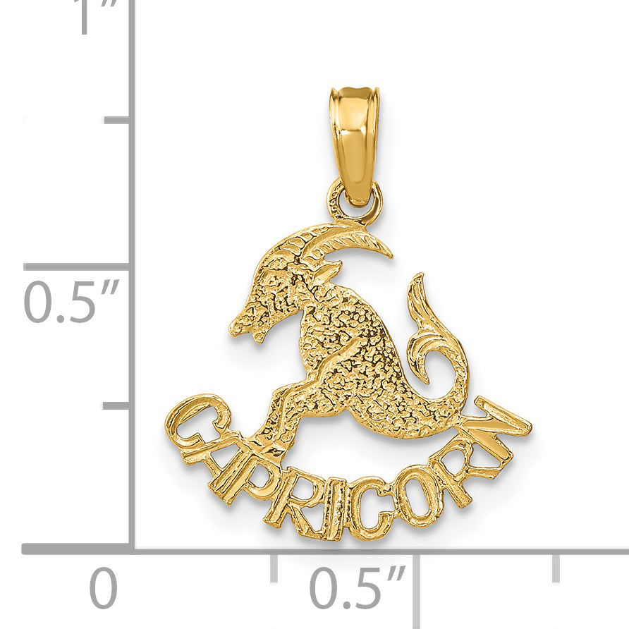 14K Yellow Gold Capricorn Zodiac Charm