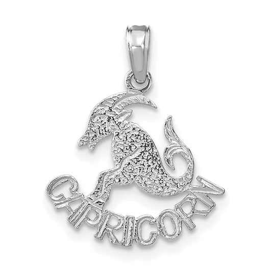 14K White Gold Wg Capricorn Zodiac Charm