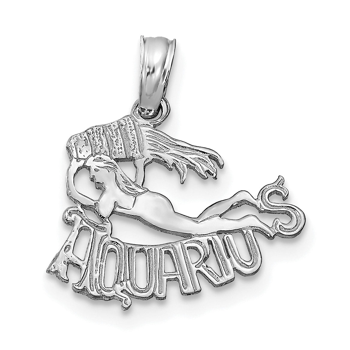 14K White Gold Wg Aquarius Zodiac Charm