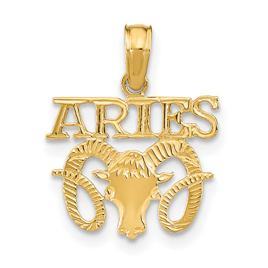 14K Yellow Gold Aries Zodiac Charm