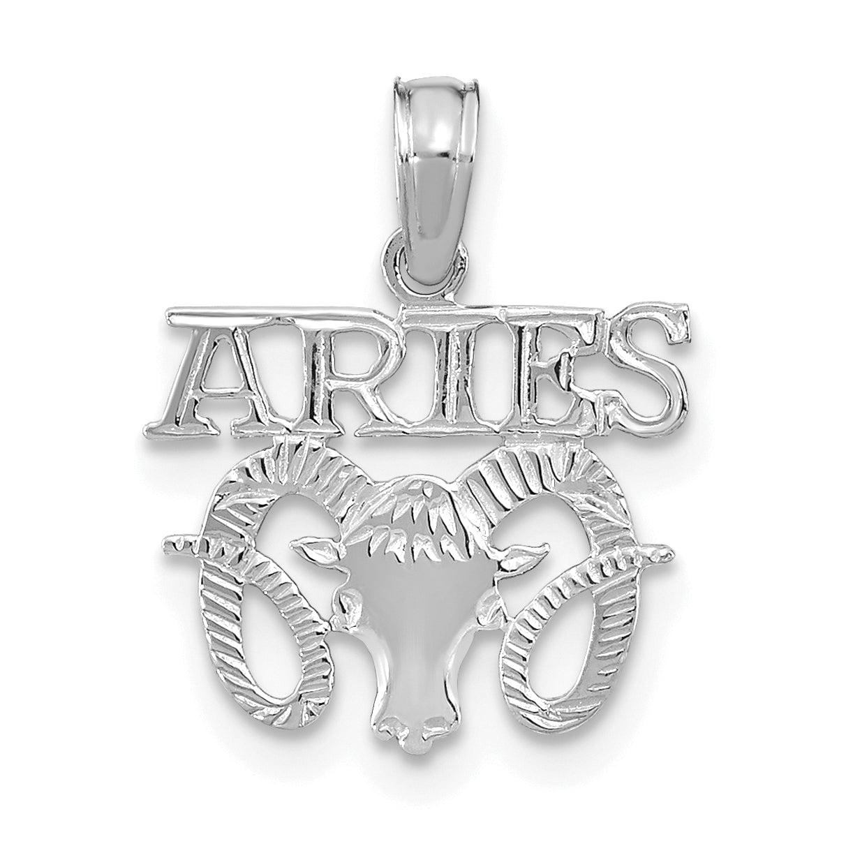 14K White Gold Wg Aries Zodiac Charm