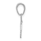 14K White Gold Textured Rn Caduceus Charm