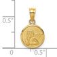 14K Yellow Gold 10mm Engraved Angel Coin Charm