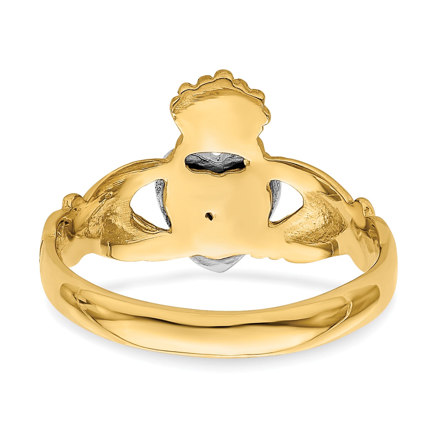 14K Two-Tone Tt Yellow & White Gold Baby Claddagh Ring (Development)