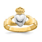 14K Two-Tone Tt Yellow & White Gold Baby Claddagh Ring (Development)