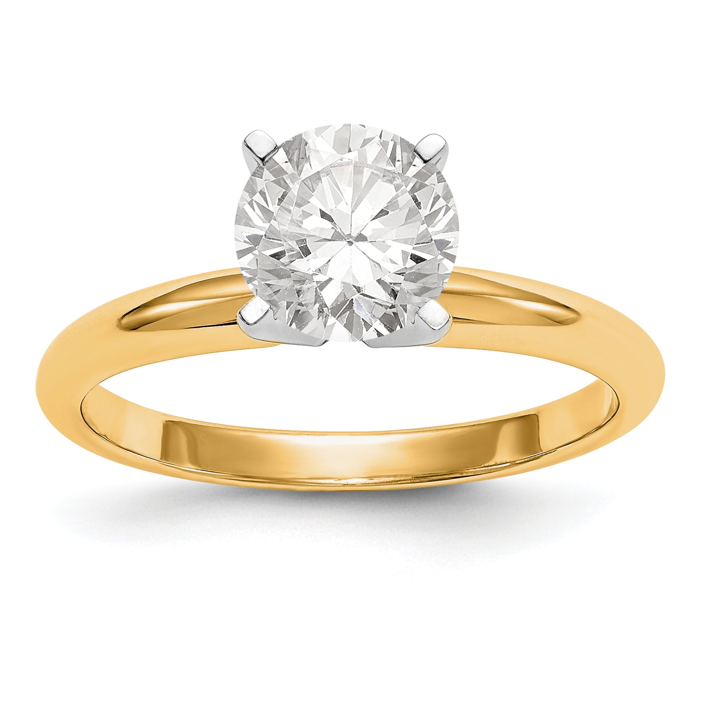 14k Two-tone 1/2 Ct. VS/SI+ G+ Lab Grown Diamond Lightweight Round 4 Prong Solitaire Engagement Ring