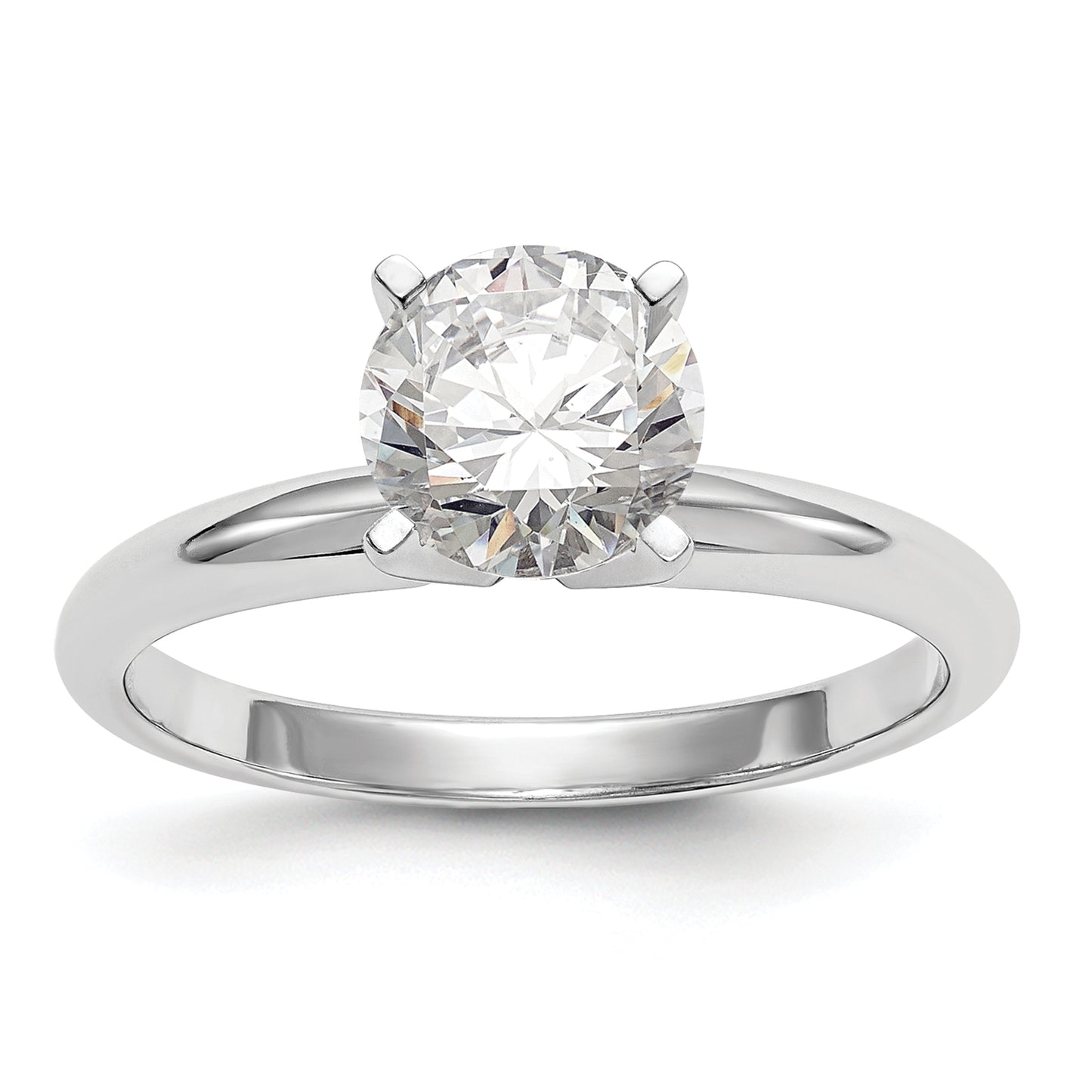 14k White Gold 1/2 Ct. VS/SI+ G+ Lab Grown Diamond Lightweight Round 4 Prong Solitaire Engagement Ring