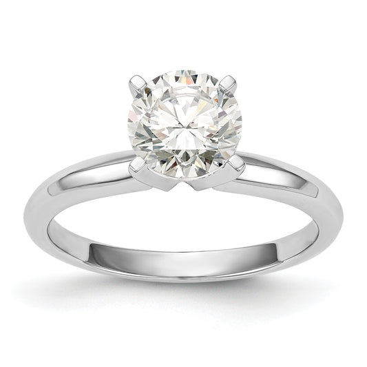 14k White Gold 1/2 Ct. VS/SI+ G+ Lab Grown Diamond Lightweight Knife Edge Round 4 Prong Solitaire Engagement Ring