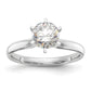 14k White Gold 1/2 carat Round VS/SI GH Lab Grown Diamond Solitaire Lightweight Comfort Fit 6 Prong Ring