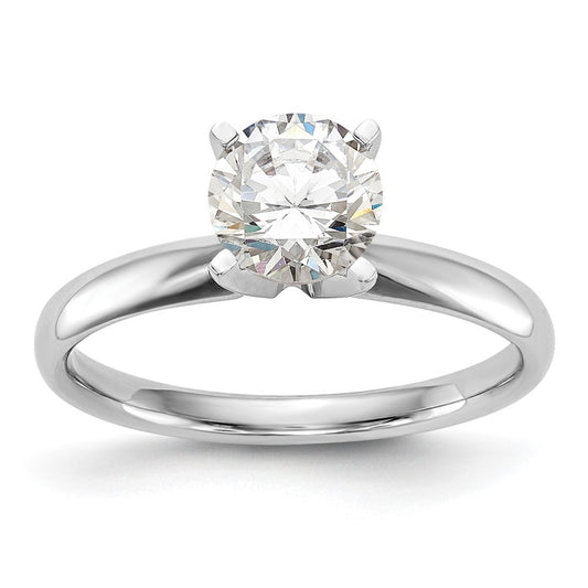 14k White Gold 1/2 carat Round VS/SI GH Lab Grown Diamond Solitaire Lightweight Comfort Fit 4 Prong Ring