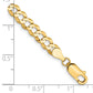 14K Yellow Gold 7 Inch 4.7mm Lightweight Flat Cuban With Lobster Clasp Bracelet