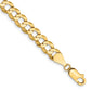 14K Yellow Gold 7 Inch 7.2mm Lightweight Flat Cuban With Lobster Clasp Bracelet