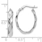 14K White Gold Polished Twisted Oval Hoop Earrings