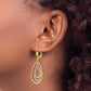 14K Tri-Color Polished And D/C Leverback Earrings