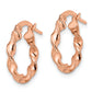 14K Rose Gold Twisted Hoop Earrings