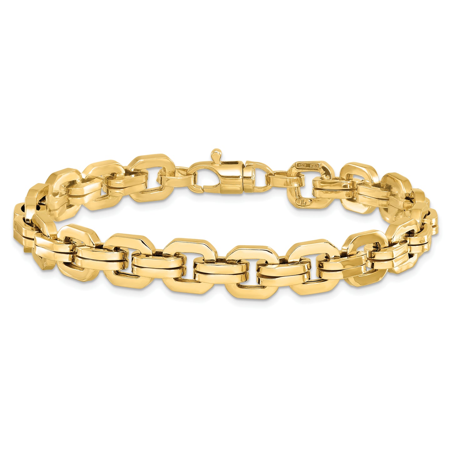 8.5 Inch 14K Men'S Polished Fancy Link Bracelet