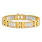 8.5 Inch 14K Two-Tone Polished And Brushed Fancy Link Men'S Bracelet