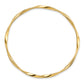 14K Yellow Gold Polished And Textured Twisted Slip-On Bangle