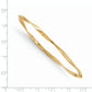 14K Yellow Gold Polished And Textured Twisted Slip-On Bangle