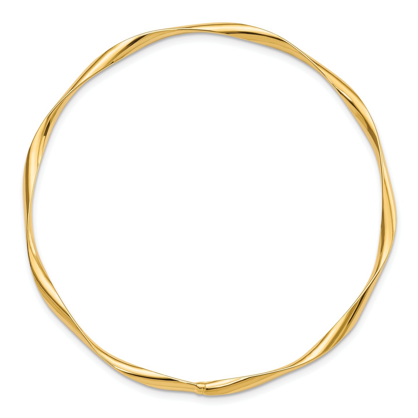 14K Yellow Gold Polished Twisted Slip-On Bangle